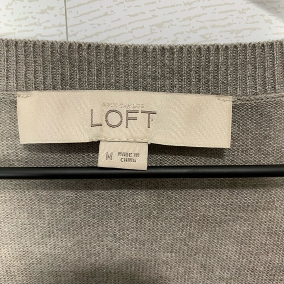 LOFT Medium Gray & Black Sweater - Picture 3 of 5